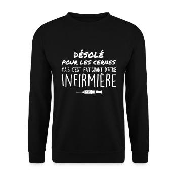 Krankenschwester | Krankenschwester Geschenk | Muttertag - Unisex Pullover - Schwarz - Vorne - Alina (178cm) & Michal (187cm)