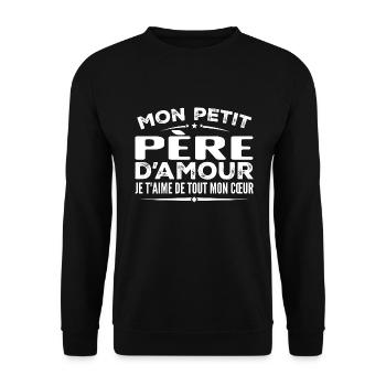 Gift Father of love I love you with all my heart - Unisex Sweatshirt - black - Front - Alina (178cm) & Michal (187cm)