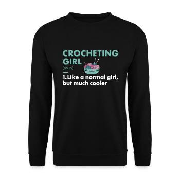 Crocheter Girl Definition Crocheting - Unisex Sweatshirt - black - Front - Alina (178cm) & Michal (187cm)