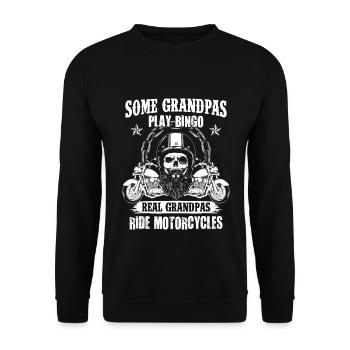 Motocyclettes Real Grandpas Ride - Moto grand-père - Sweat-shirt Unisexe - noir - Devant - Alina (178cm) & Michal (187cm)