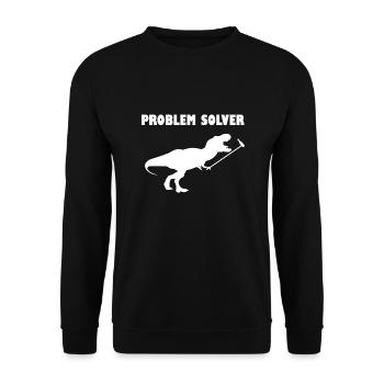 Problem Solver T-Rex Funny Humor - Unisex Sweatshirt - black - Front - Alina (178cm) & Michal (187cm)