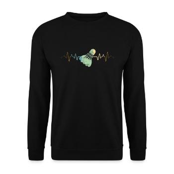 Balle de plume Battement de coeur Badminton Badminton - Sweat-shirt Unisexe - noir - Devant - Alina (178cm) & Michal (187cm)