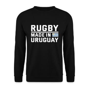 Rugby fabriqué à partir de Uruguay Rugby - Sweat-shirt Unisexe - noir - Devant - Alina (178cm) & Michal (187cm)