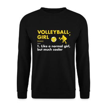 Sport Girl Definition Volleyball - Unisex Pullover - Schwarz - Vorne - Alina (178cm) & Michal (187cm)