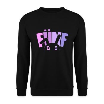 5. Geburtstag Mädchen 5 Jahre alt Hase Häschen - Unisex Pullover - Schwarz - Vorne - Alina (178cm) & Michal (187cm)