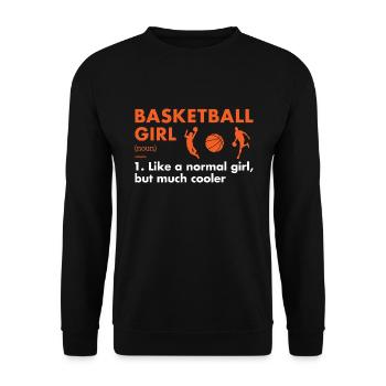 Sport Girl Definition Basketball - Unisex Sweatshirt - black - Front - Alina (178cm) & Michal (187cm)