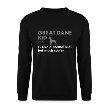 Définition de Great Dane Kid - Sweat-shirt Unisexe - noir - Devant - Alina (178cm) & Michal (187cm)