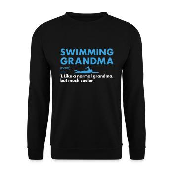 Sport Grandma Swimming - Unisex Pullover - Schwarz - Vorne - Alina (178cm) & Michal (187cm)