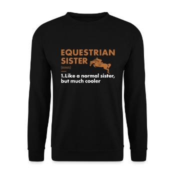 Sport Soeur Définition Équestre - Sweat-shirt Unisexe - noir - Devant - Alina (178cm) & Michal (187cm)