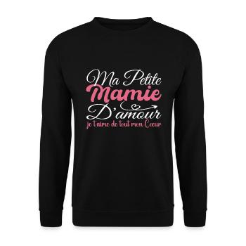 Liebe Oma Geschenk, beste Oma Ich liebe dich - Unisex Pullover - Schwarz - Vorne - Alina (178cm) & Michal (187cm)