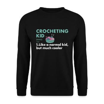 Crochet Kid Définition Crochet - Sweat-shirt Unisexe - noir - Devant - Alina (178cm) & Michal (187cm)