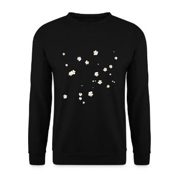blume Kamille nett geschenk - Unisex Pullover - Schwarz - Vorne - Alina (178cm) & Michal (187cm)
