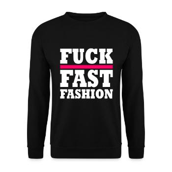 Fuck fast fashion - Sweat-shirt Unisexe - noir - Devant - Alina (178cm) & Michal (187cm)