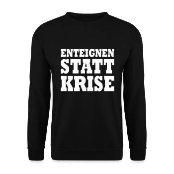 Enteignen statt krise - Unisex Pullover - Schwarz - Vorne - Alina (178cm) & Michal (187cm)