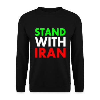 Stand with iran - Unisex Pullover - Schwarz - Vorne - Alina (178cm) & Michal (187cm)