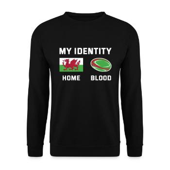 My Identity Wales Rugby - Unisex Pullover - Schwarz - Vorne - Alina (178cm) & Michal (187cm)
