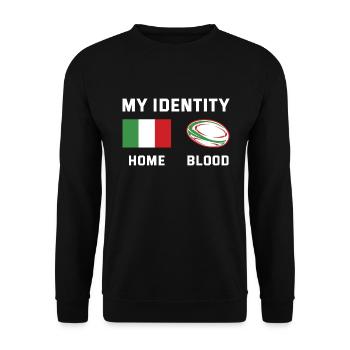 My Identity Italy Rugby - Unisex Pullover - Schwarz - Vorne - Alina (178cm) & Michal (187cm)