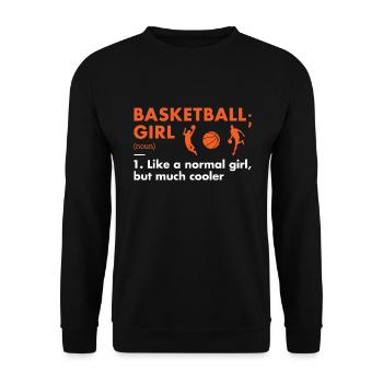 Sport Girl Definition Basketball - Unisex Sweatshirt - black - Front - Alina (178cm) & Michal (187cm)