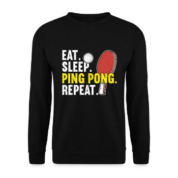 Ping Pong Table Tennis Ping-Pong - Unisex Sweatshirt - black - Front - Alina (178cm) & Michal (187cm)