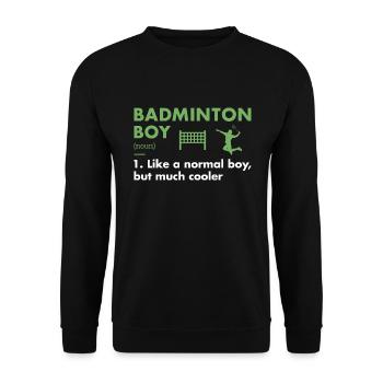 Sport Boy Definition Badminton - Unisex Pullover - Schwarz - Vorne - Alina (178cm) & Michal (187cm)