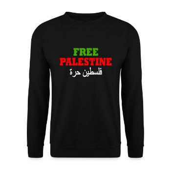 Free palestine - Unisex Sweatshirt - black - Front - Alina (178cm) & Michal (187cm)
