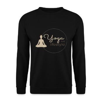 Yoga is a lifestyle - Unisex Sweatshirt - black - Front - Alina (178cm) & Michal (187cm)
