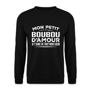 Cadeau boubou d'amour je t'aime de tout mon cœur - Sweat-shirt Unisexe - noir - Devant - Alina (178cm) & Michal (187cm)