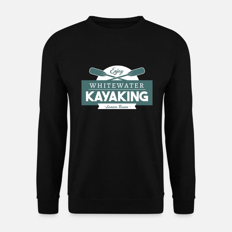 Enjoy Whitewater Kayaking - Unisex Pullover - Schwarz