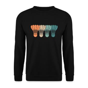 Badminton player Vintage badminton player - Unisex Sweatshirt - black - Front - Alina (178cm) & Michal (187cm)