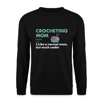 Crochet Maman Définition Crochet - Sweat-shirt Unisexe - noir - Devant - Alina (178cm) & Michal (187cm)