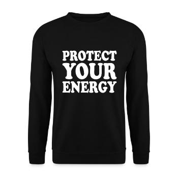 Protect your energy - Unisex Pullover - Schwarz - Vorne - Alina (178cm) & Michal (187cm)