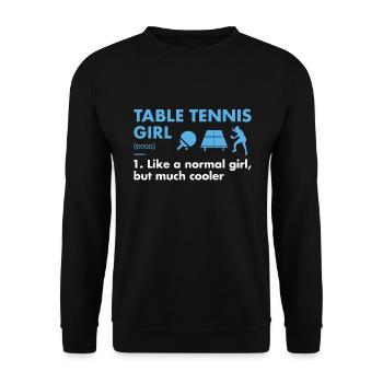 Sport Girl Definition Table Tennis - Unisex Sweatshirt - black - Front - Alina (178cm) & Michal (187cm)