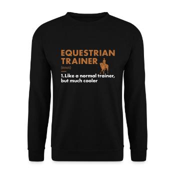 Entraîneur sportif Définition Équestre - Sweat-shirt Unisexe - noir - Devant - Alina (178cm) & Michal (187cm)