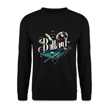 Billiards means mastering the cue at the pool table - Unisex Sweatshirt - black - Front - Alina (178cm) & Michal (187cm)