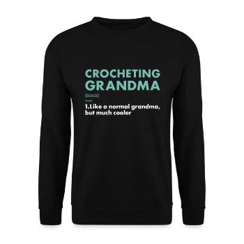 Crocheter Grandma Definition Crocheting - Unisex Sweatshirt - black - Front - Alina (178cm) & Michal (187cm)