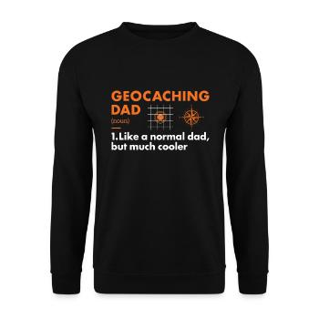 Geocacher Dad Definition Geocaching - Unisex Pullover - Schwarz - Vorne - Alina (178cm) & Michal (187cm)