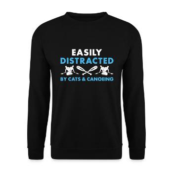 Canoeist Easily Distracted By Cats And Canoeing - Unisex Pullover - Schwarz - Vorne - Alina (178cm) & Michal (187cm)