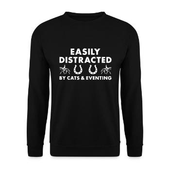 Le cavalier est facilement distrait par les chats et le concours complet - Sweat-shirt Unisexe - noir - Devant - Alina (178cm) & Michal (187cm)