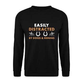 Reiner Easily Distracted Dogs And Reining - Unisex Sweatshirt - black - Front - Alina (178cm) & Michal (187cm)