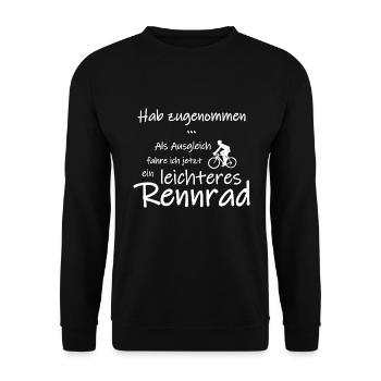 leichteres Rennrad (Hab zugenommen...) - Unisex Pullover - Schwarz - Vorne - Alina (178cm) & Michal (187cm)
