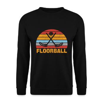Floorball Unihockey Hockey Hobby Sport Vintage - Unisex Sweatshirt - black - Front - Alina (178cm) & Michal (187cm)