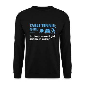Sport Girl Definition Table Tennis - Unisex Sweatshirt - black - Front - Alina (178cm) & Michal (187cm)