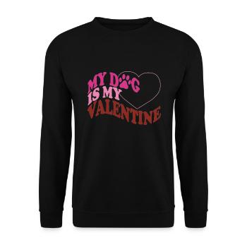 My dog is my Valentine - Unisex Sweatshirt - black - Front - Alina (178cm) & Michal (187cm)