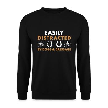 Cavalier facilement distrait par les chiens et le dressage - Sweat-shirt Unisexe - noir - Devant - Alina (178cm) & Michal (187cm)