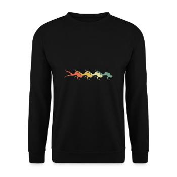 Retro diver snorkels underwater - Unisex Sweatshirt - black - Front - Alina (178cm) & Michal (187cm)