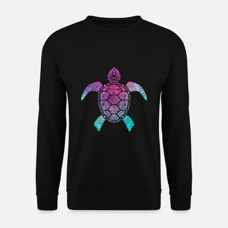 Turtle mandala pattern yoga exercise icon - Unisex Sweatshirt - black