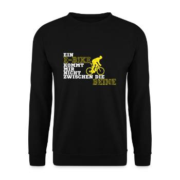 E-Bike lustige Sprüche für Radfahrer - Unisex Pullover - Schwarz - Vorne - Alina (178cm) & Michal (187cm)