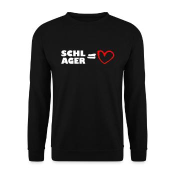 Schlager Liebe Herz Schlagerliebe Musik - Unisex Pullover - Schwarz - Vorne - Alina (178cm) & Michal (187cm)