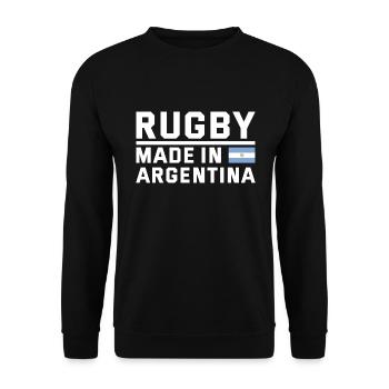 Rugby Made From Argentina Rugby - Unisex Sweatshirt - black - Front - Alina (178cm) & Michal (187cm)