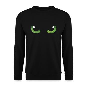 Cat Eyes Green - Unisex Sweatshirt - black - Front - Alina (178cm) & Michal (187cm)